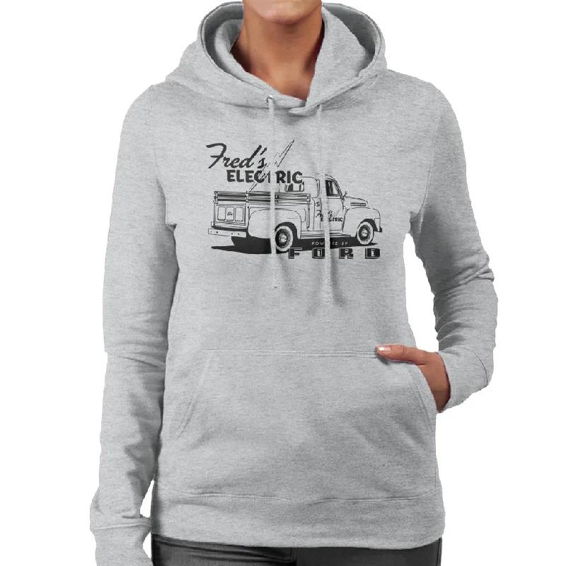 Ford Freds Electric Powered By Ford Women's Hooded Sweatshirt