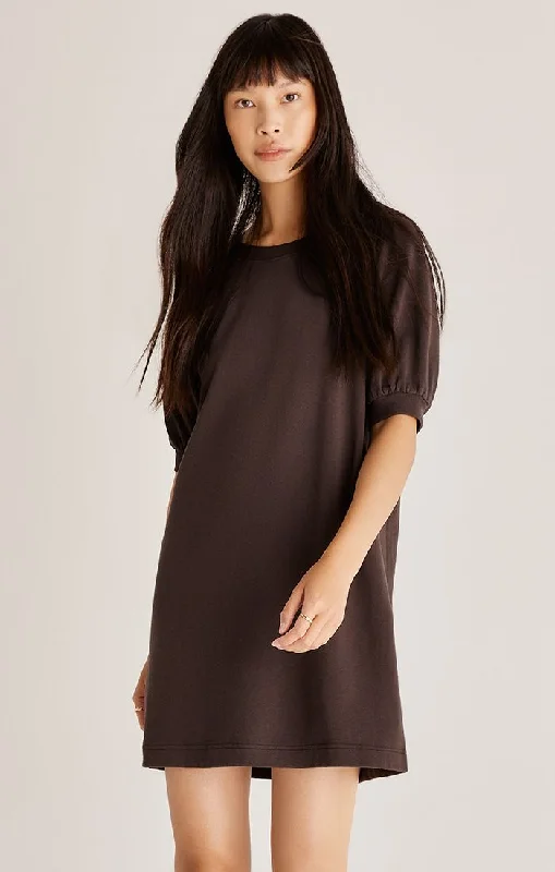 Z SUPPLY GIANNA TERRY DRESS IN BLACK