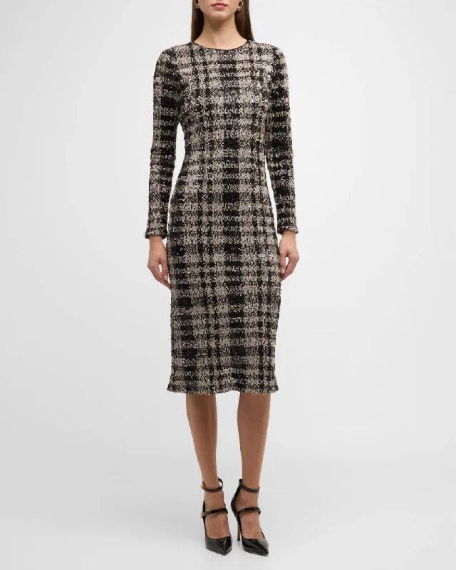 Kate Dress Tartan Cluster Sequins