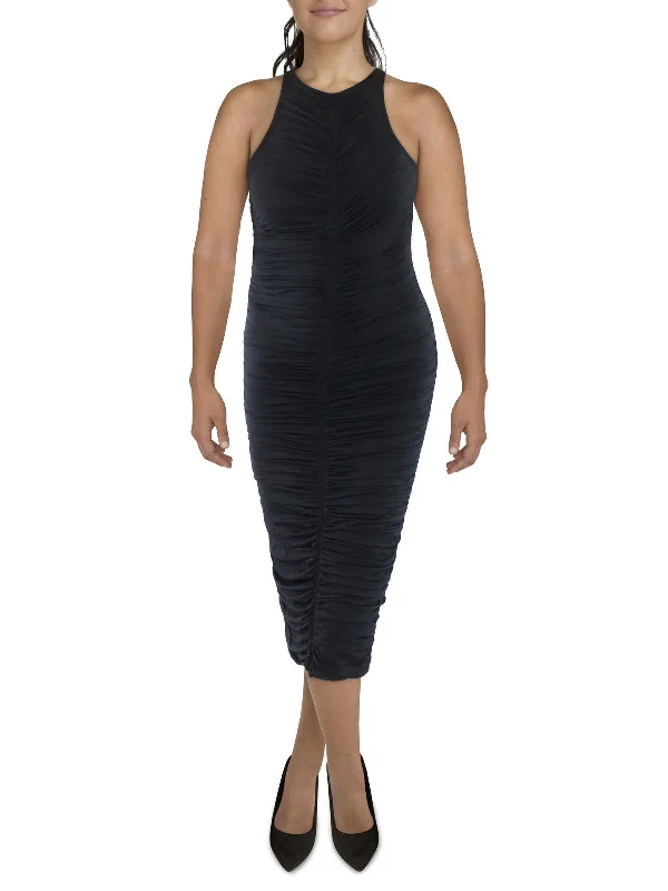 Adrienne Womens Midi Ruched Cocktail and Party Dress