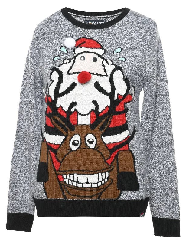 Animal Design Christmas Jumper - M