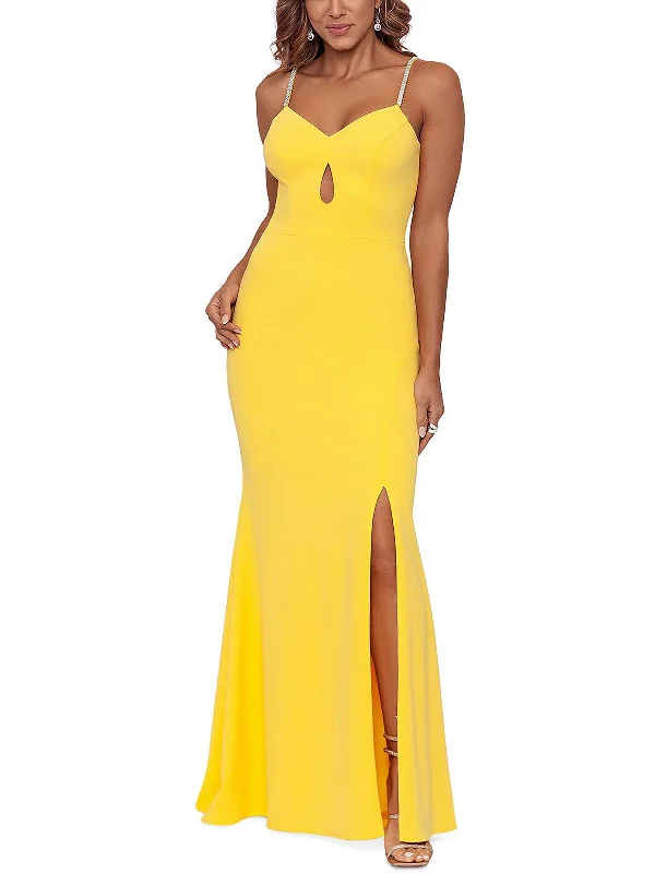 Womens Side Slit Maxi Evening Dress