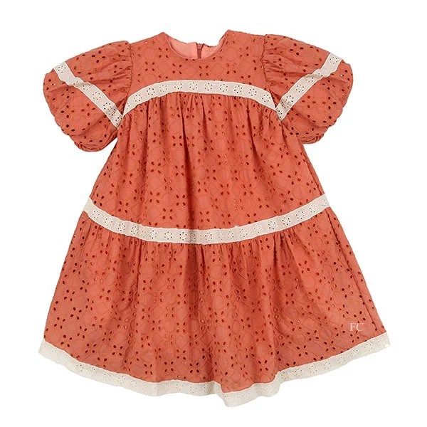 Burnt orange eyelet dress by Alitsa