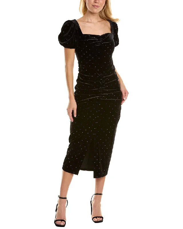 O.P.T. Embellished Velvet Midi Dress