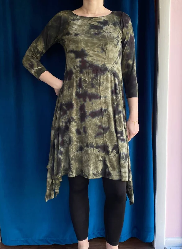 Serendipity Dress In Olive Cloud Wash