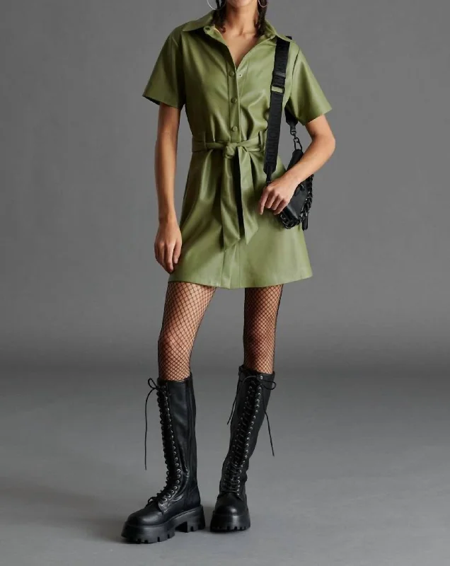 Jolene Dress In Dusty Olive