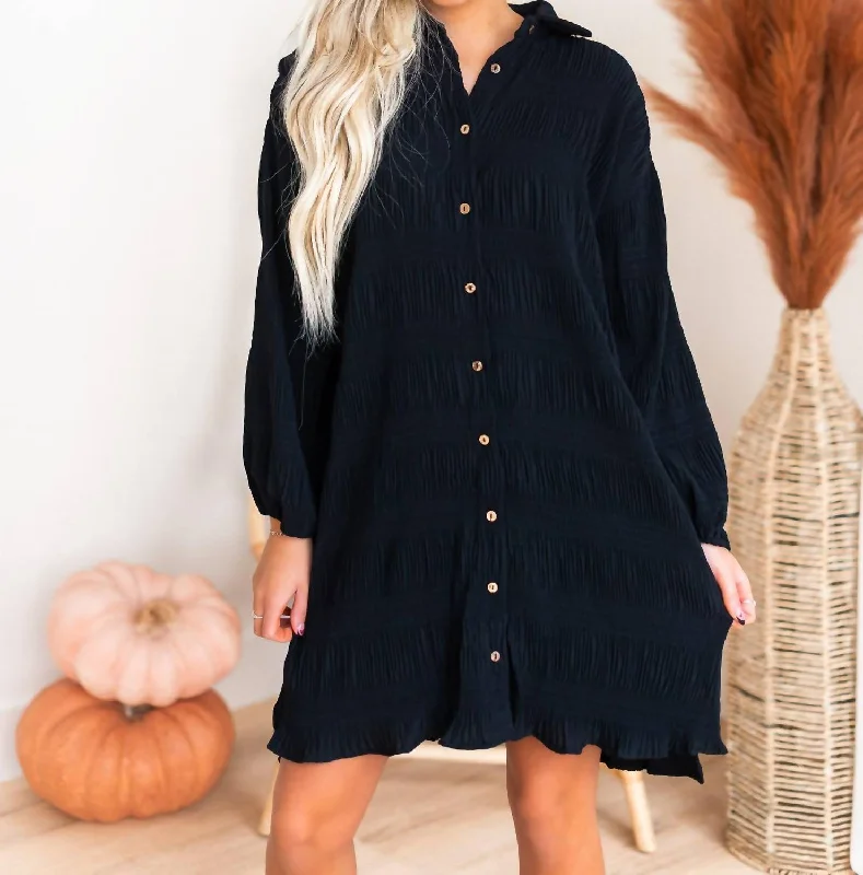 No Limits Shirt Dress In Black