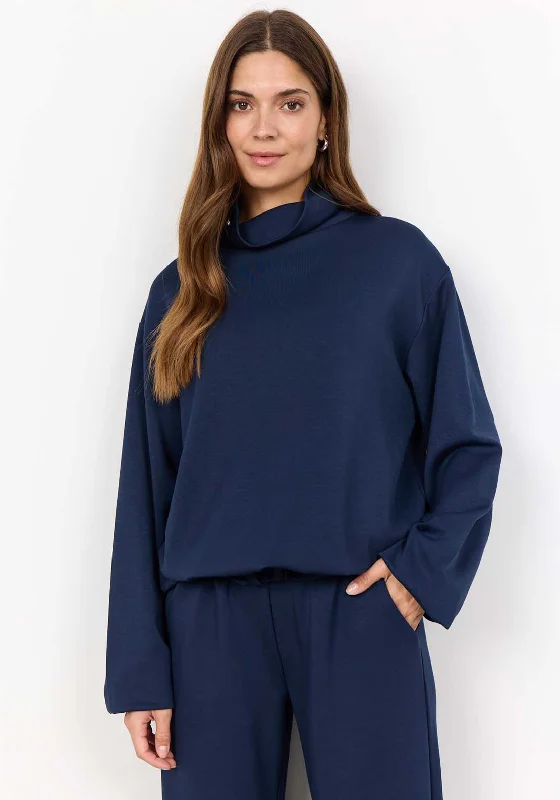 Soyaconcept Banu Polo Neck Sweatshirt, Navy