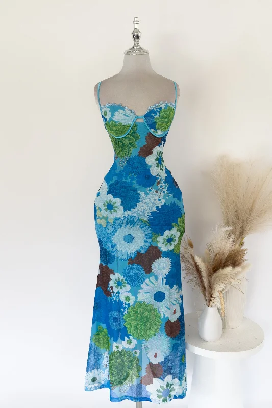 Fantastic Offers Ophelia Floral Maxi Dress - Blue