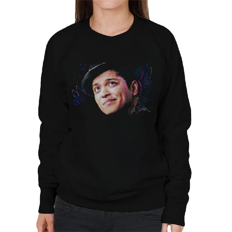 Sidney Maurer Original Portrait Of Bruno Mars Hat Women's Sweatshirt