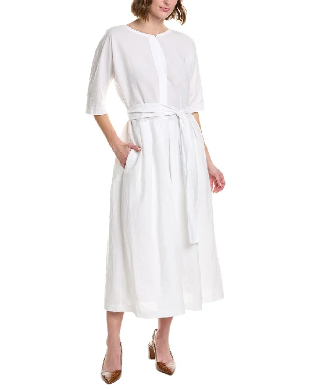 Vince Boatneck Linen-Blend Dress