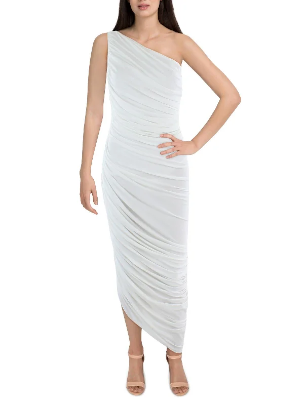 Diana Womens One Shoulder Long Evening Dress