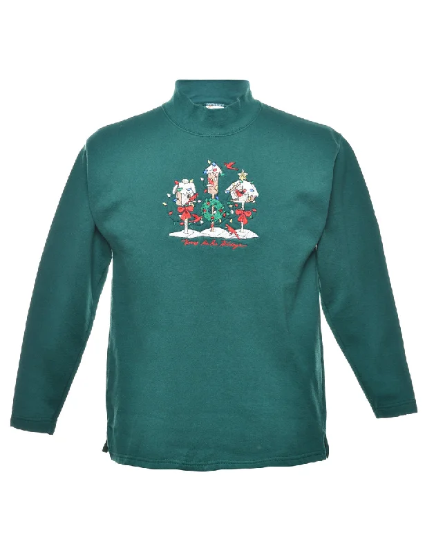 Dark Green Christmas Sweatshirt - S