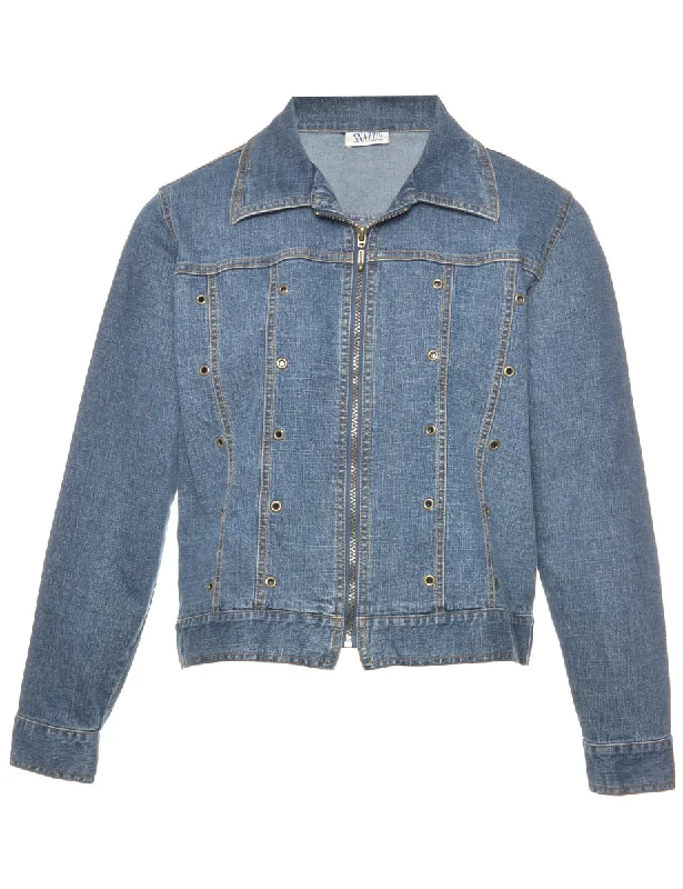 Studded Denim Jacket - L