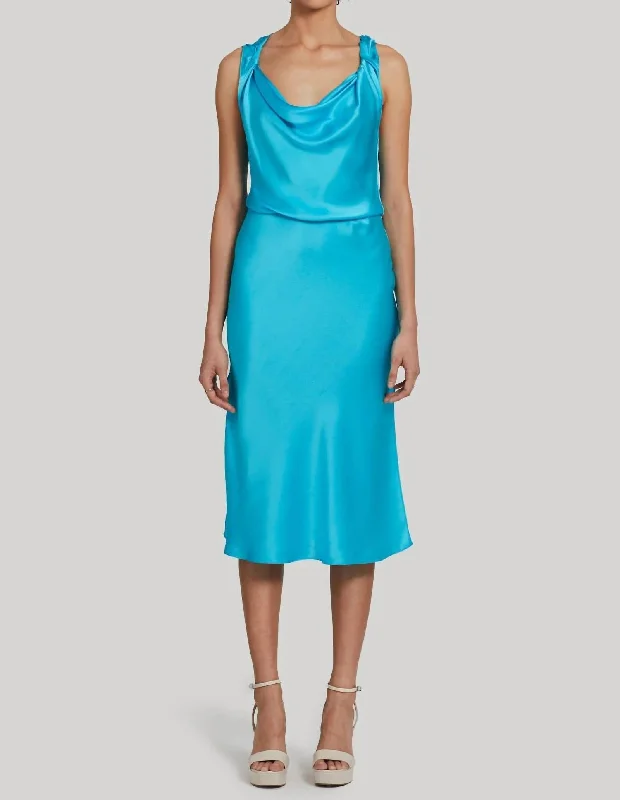 Ellison Silk Dress In Marina