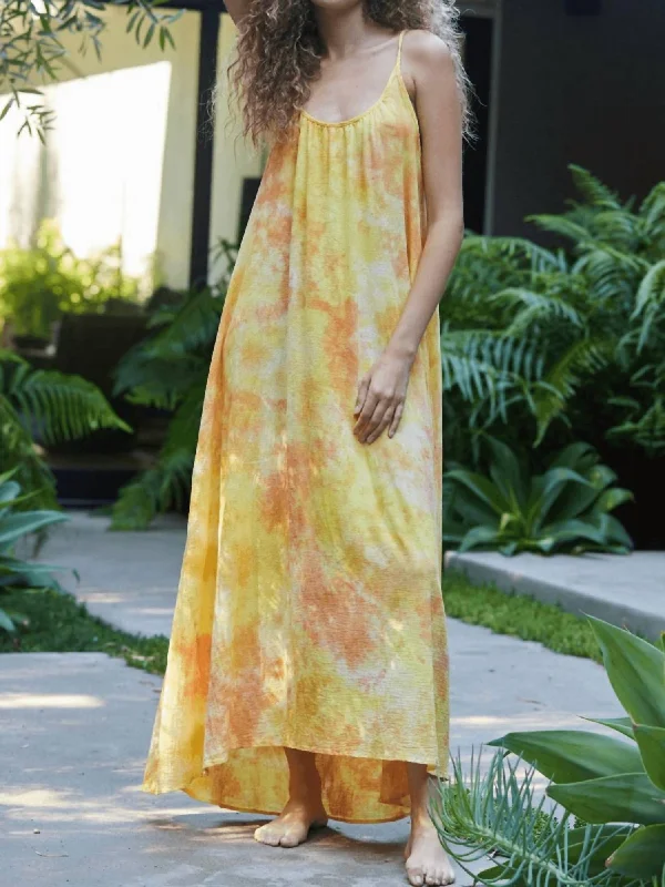 Tulum Tie Dye Dress In Orangina