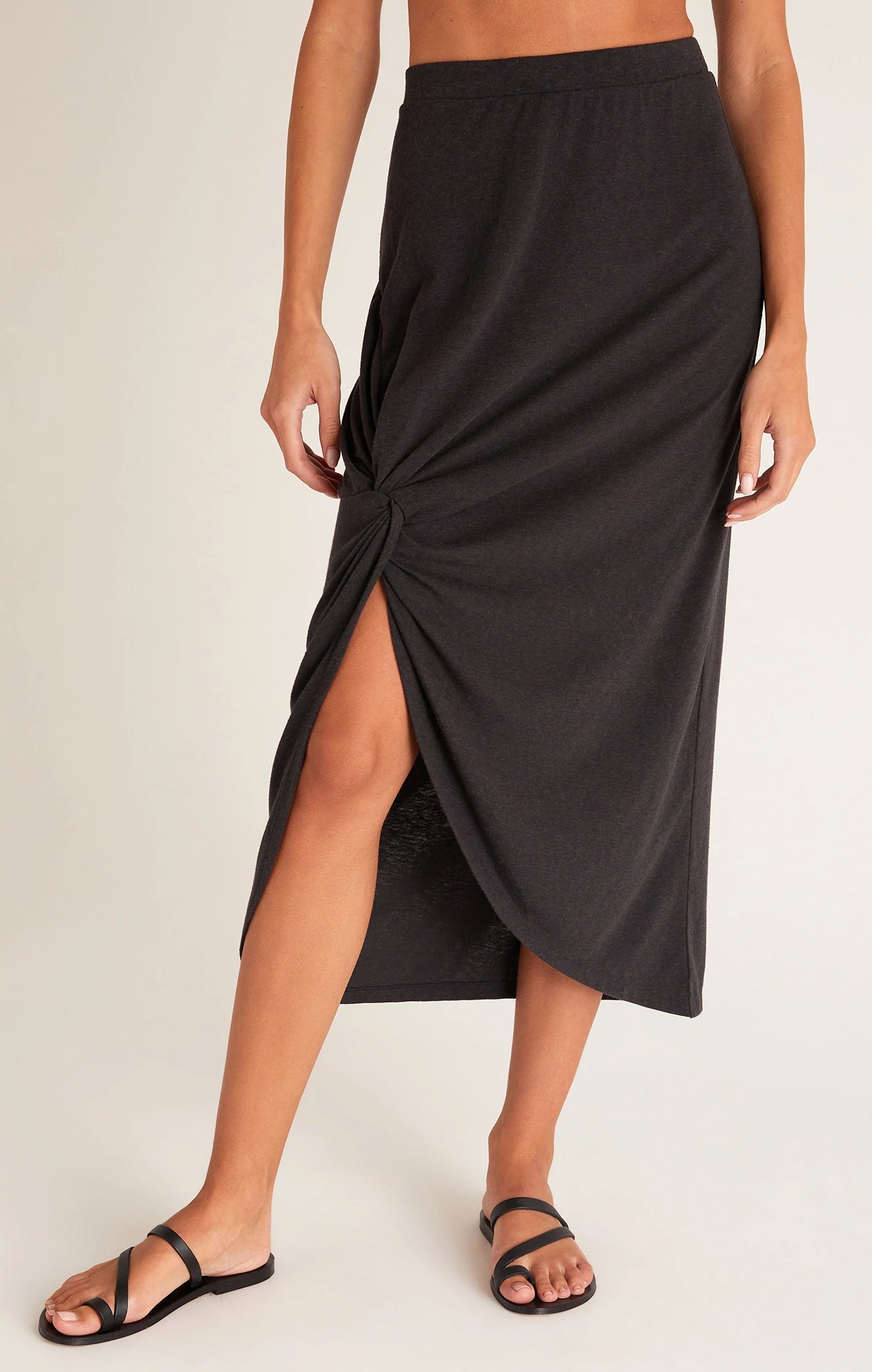 Z SUPPLY Sabina Triblend Knot Skirt IN BLACK