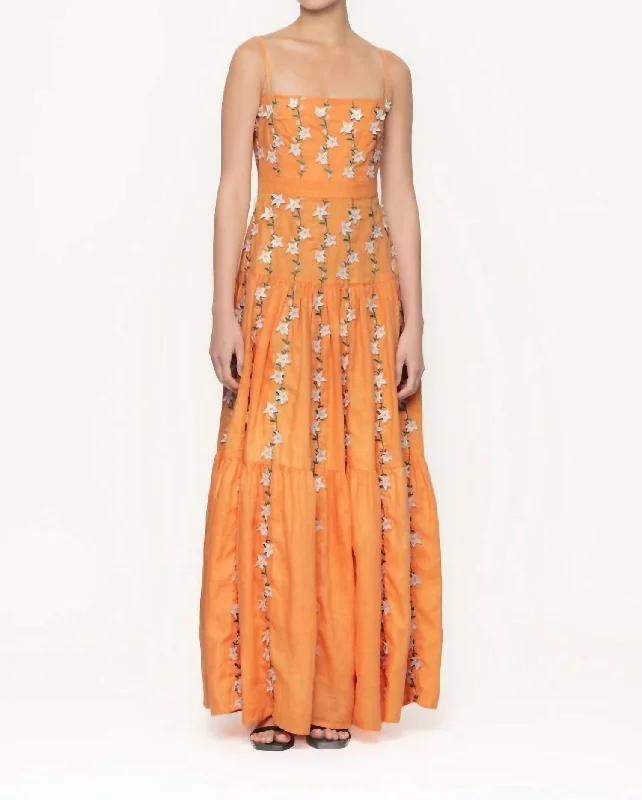 Lima Sabanero Dorado Maxi Dress In Orange