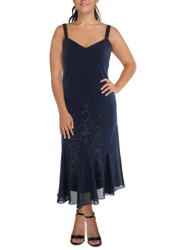 Womens Embellished Full-Length Cocktail Dress