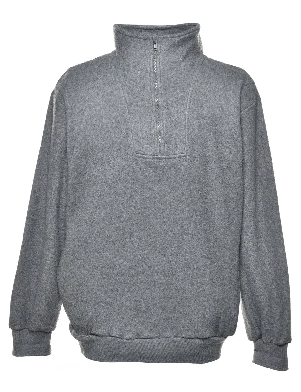 Quarter Zip Fleece Sweatshirt - L