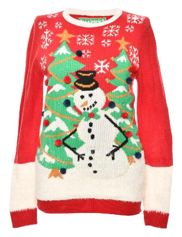 Snowman Design Multi-Colour Christmas Jumper - XL