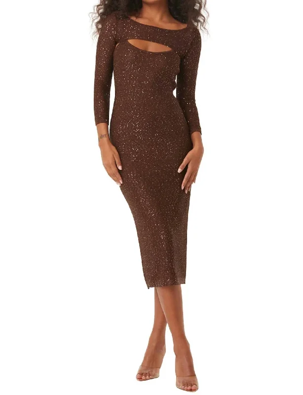 Lisette Dress In Chocolate Shimmer