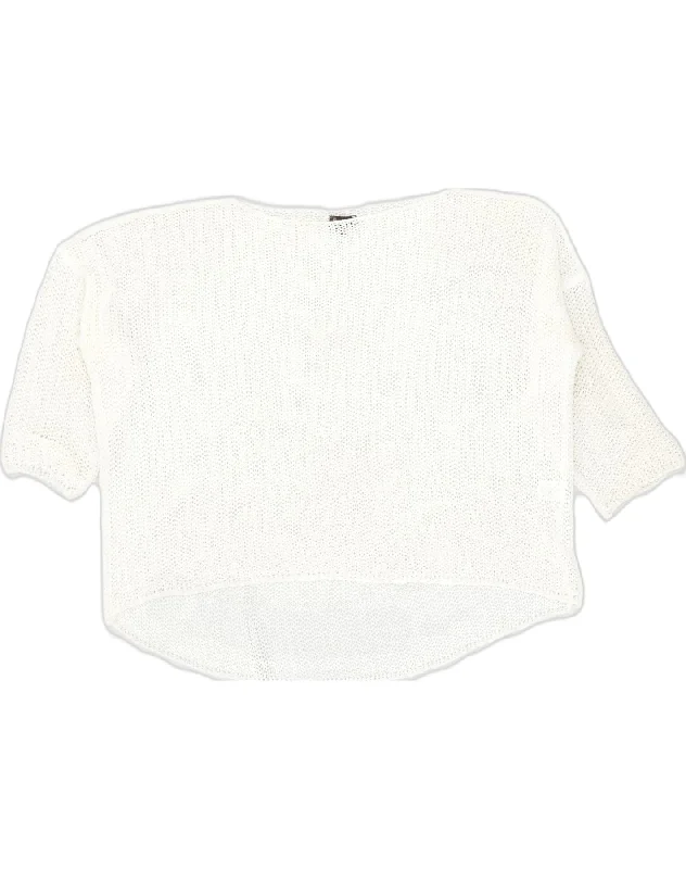 PHASE EIGHT Womens Oversized Boat Neck Jumper Sweater UK 10 Small White