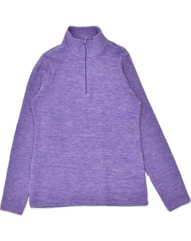 MOUNTAIN WAREHOUSE Womens Zip Neck Fleece Jumper UK 12 Medium Purple