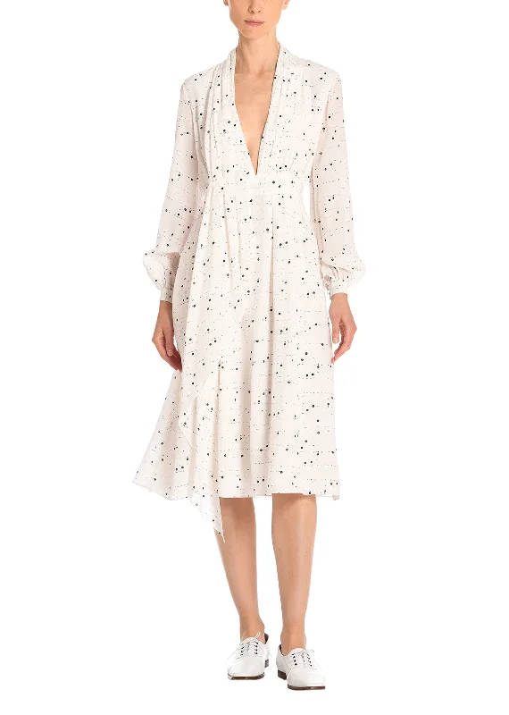 Reese Dress In Printed Silk Crepe De Chine