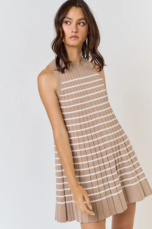 Casual Elegance Stripe Knit Dress