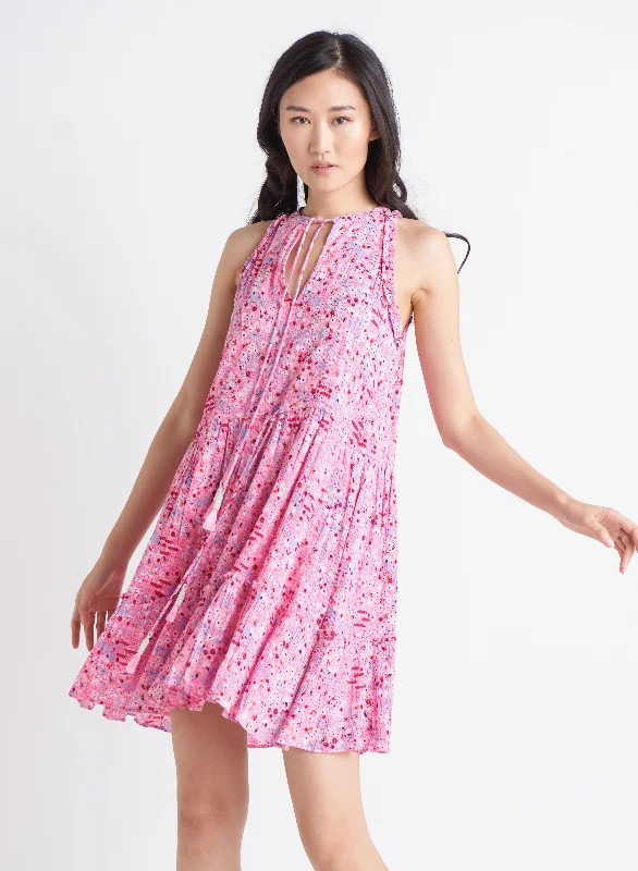 DEX SP22 DRAWSTRING WAIST CHIFFON MINI DRESS IN CHERRY BLOSSOM 1922293 D