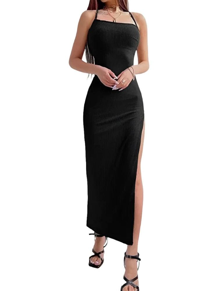 Sexy Black Long Bodycon Dress