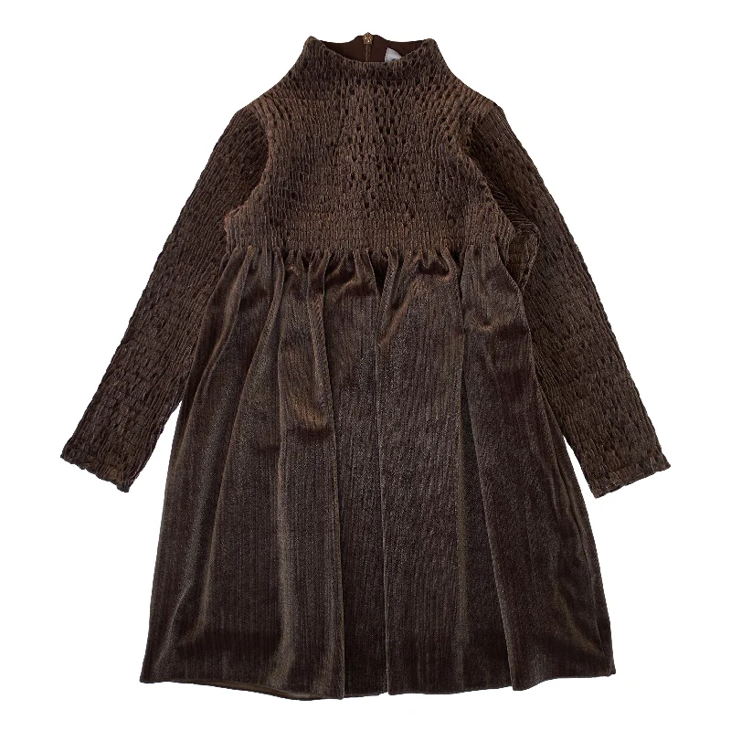 Smocked velour mink dress by Kipp