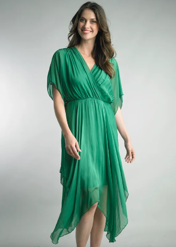 GREEN SILK DRESS