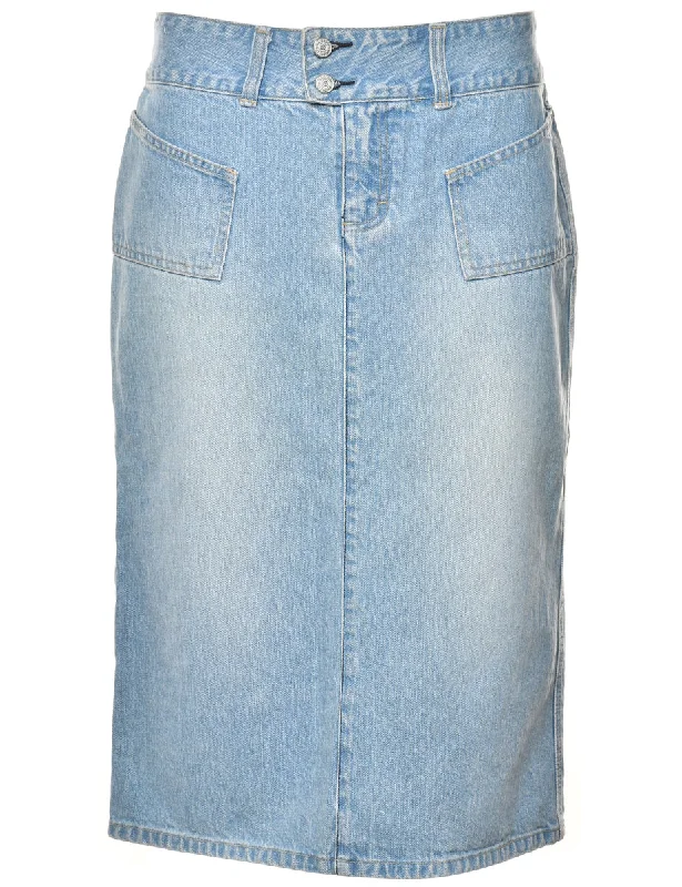 Pencil Shape Denim Skirt - M