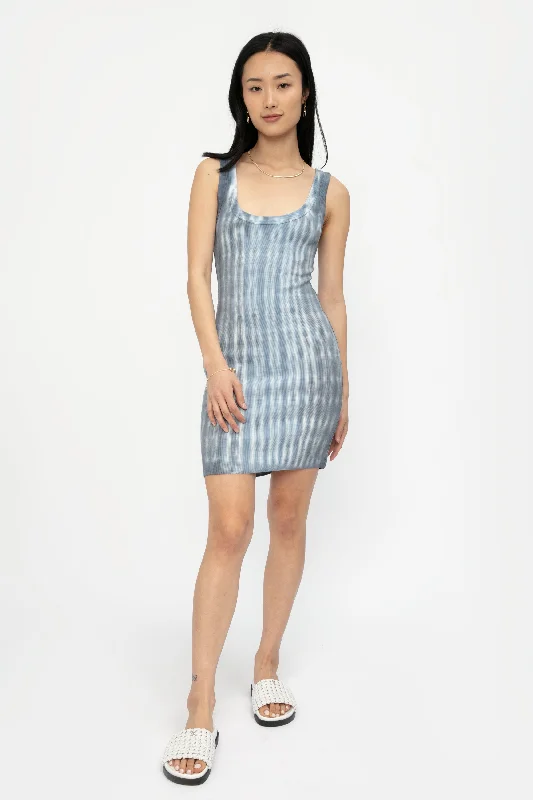 Verona Mini Dress in Blue Stone Ripple