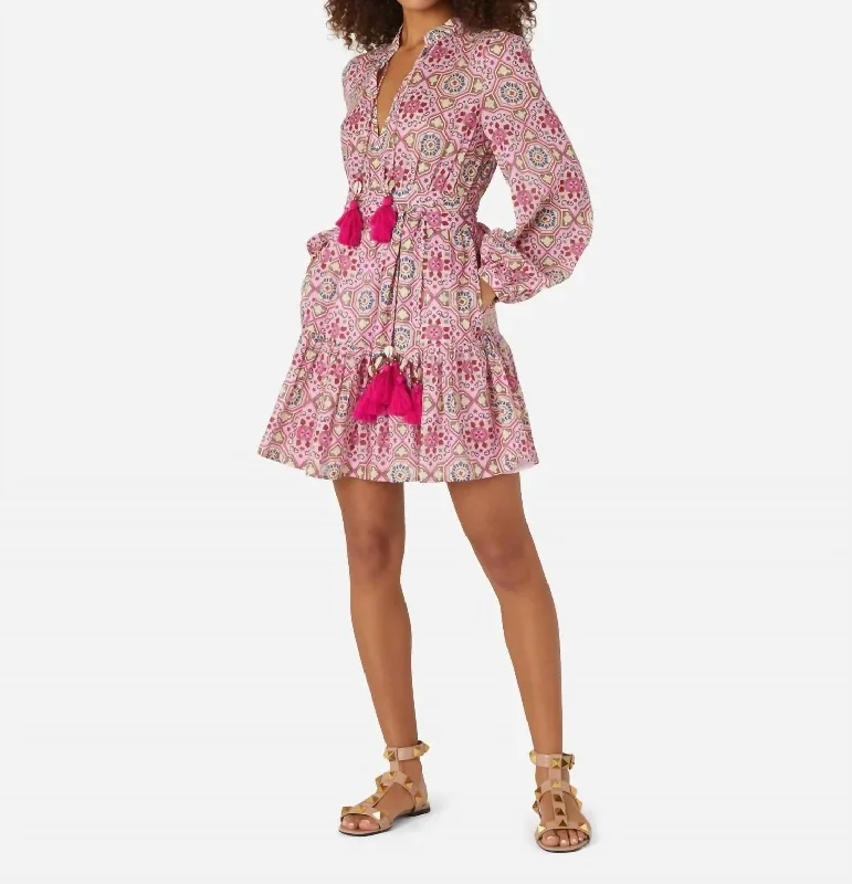 Troia Shell Mini Dress In Pink