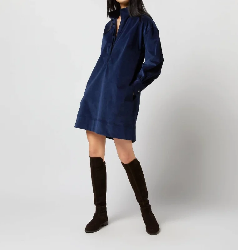 Anaya Popover Dress In Navy