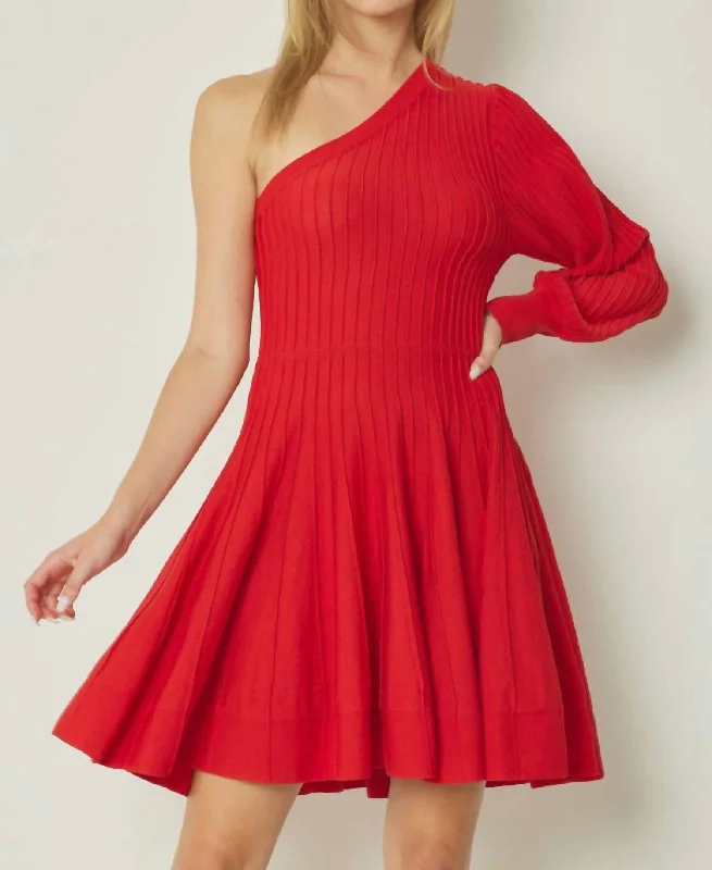 Dinner Date Dress In Red