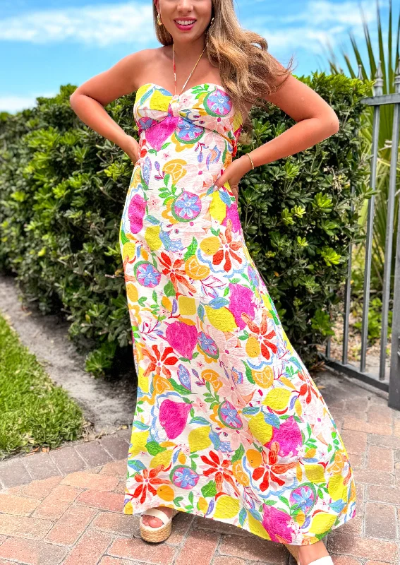 Fruity Floral Maxi Dress