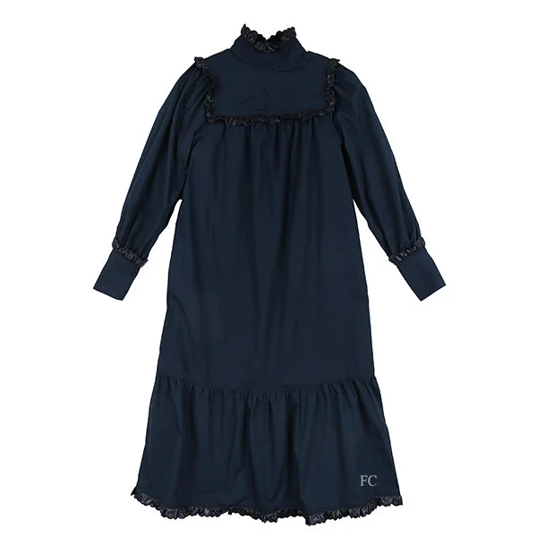 Poplin dress with embroidered ruffles by Venera Arapu