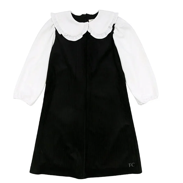 Black cord peter pan collar dress by Alitsa