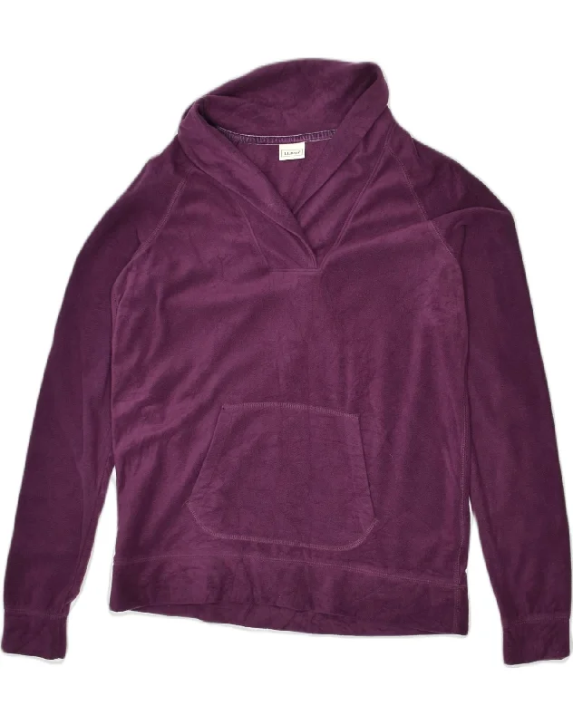 L.L.BEAN Womens Shawl Neck Fleece Jumper UK 6 XS Purple Polyester