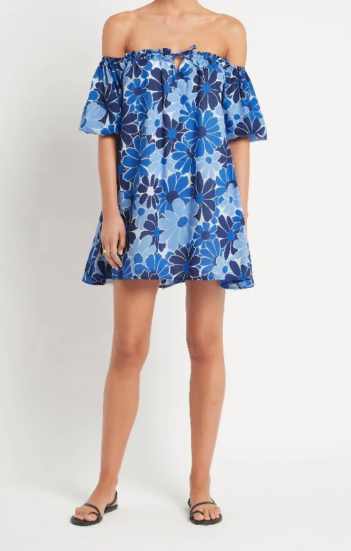 Letisha Mini Dress In Canaria Floral Blue