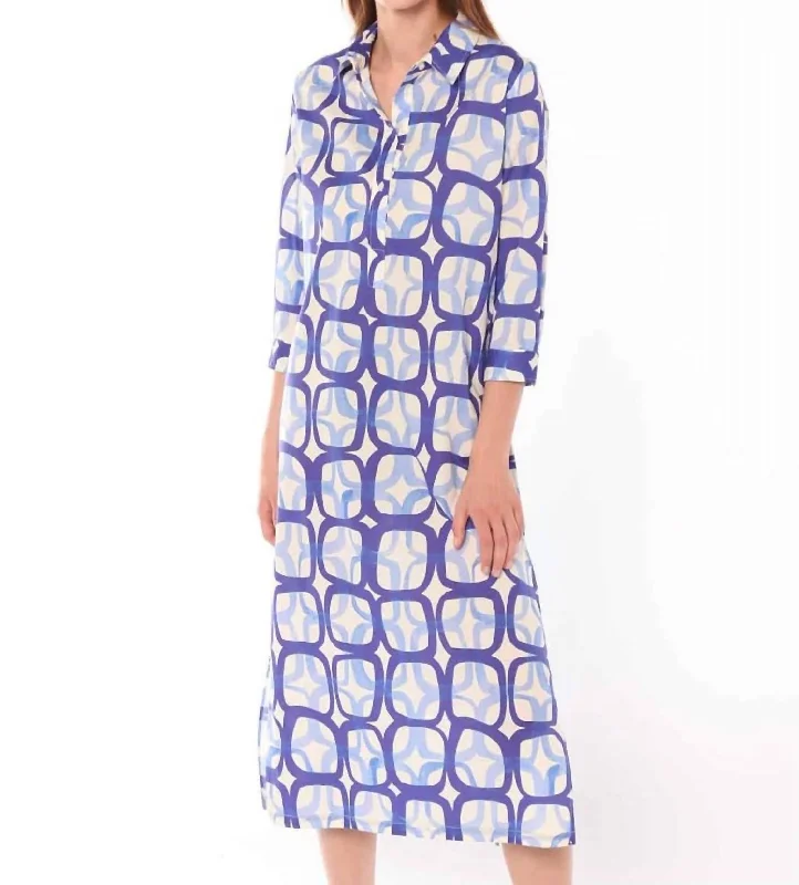 Marion Dress In Deep Blue Art Print