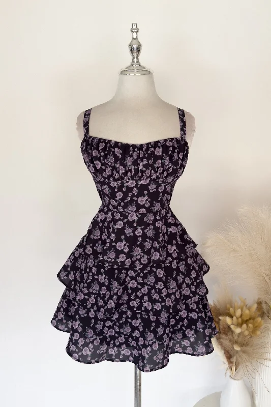 Great Deals Arabella Floral Mini Dress - Purple