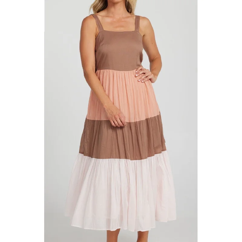 Dress Carmello - Cocoa + Terracotta + Pink Sorbet