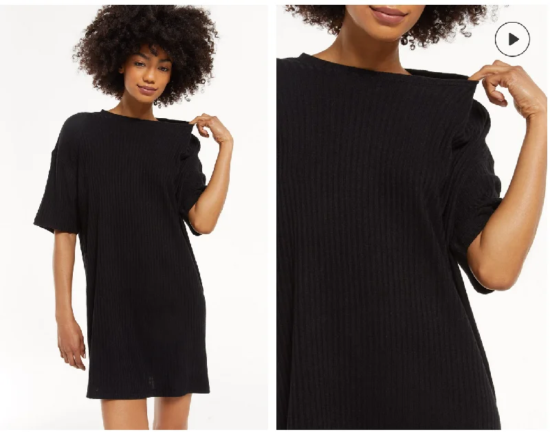 Z SUPPLY Denny Rib Dress IN BLACK