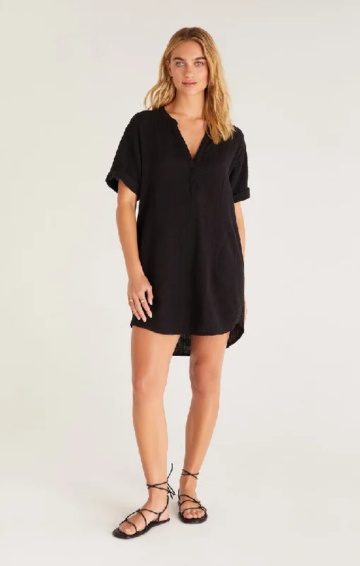 Z SUPPLY Talia Gauze Mini Dress IN BLACK