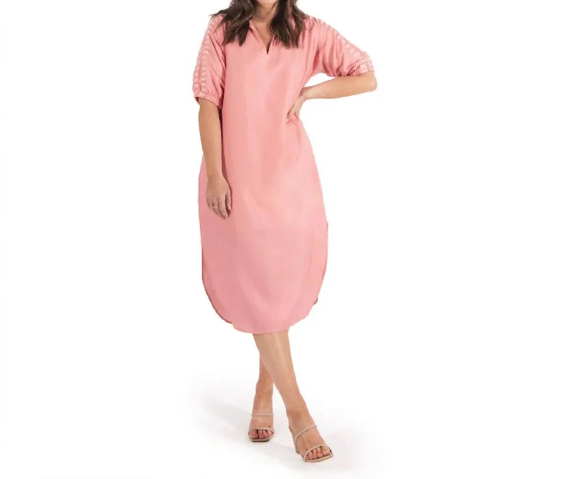 Poppy Caftan Dress In Sugar Coral